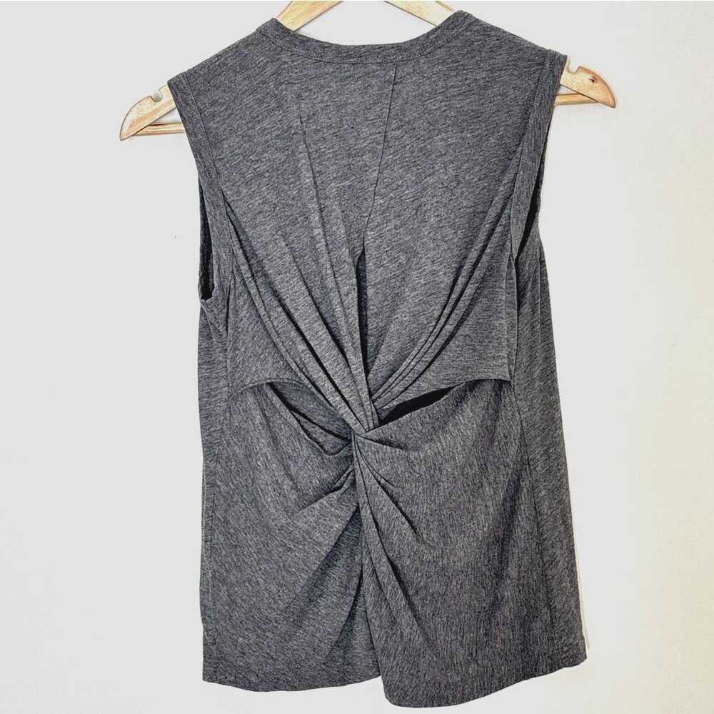 A.L.C Athletic Gray Tank Top Twist Knot Back Size XS Yoga Running Gym Active